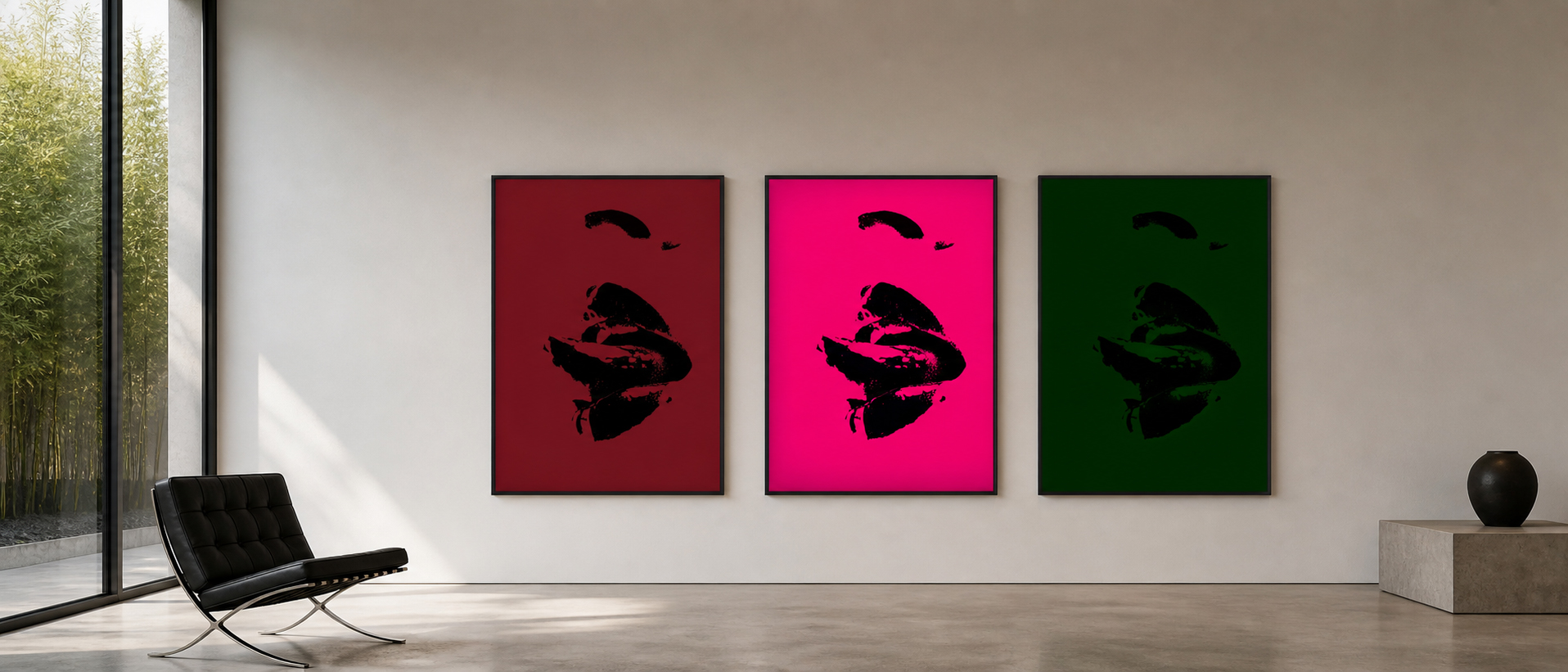 The AMPLIFIED series — five chromatic variations of a single composition